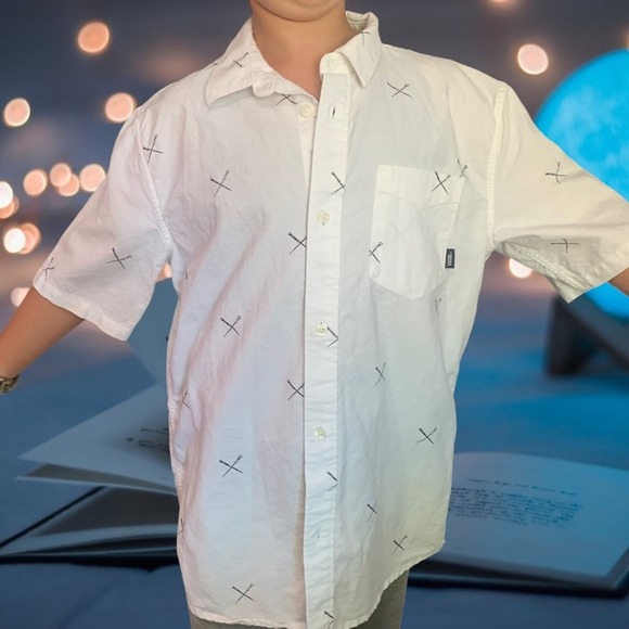Harry Potter x VANS Shirt | Youth Large Magic Wand Button Up Boys Dress shirt - Picture 1 of 14
